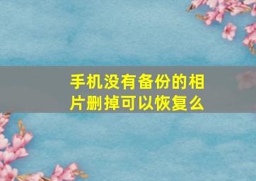 手机没有备份的相片删掉可以恢复么