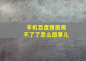 手机百度搜图用不了了怎么回事儿