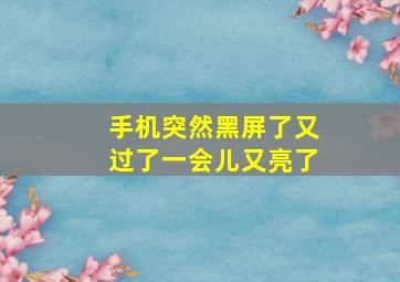 手机突然黑屏了又过了一会儿又亮了