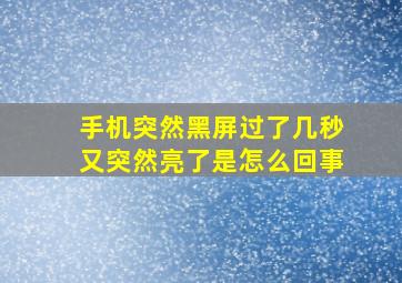 手机突然黑屏过了几秒又突然亮了是怎么回事