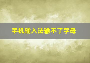 手机输入法输不了字母