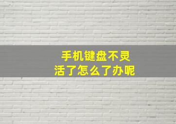 手机键盘不灵活了怎么了办呢