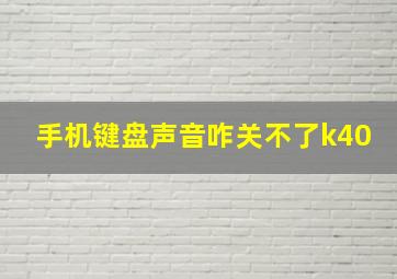 手机键盘声音咋关不了k40