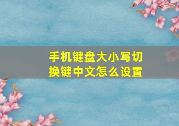 手机键盘大小写切换键中文怎么设置