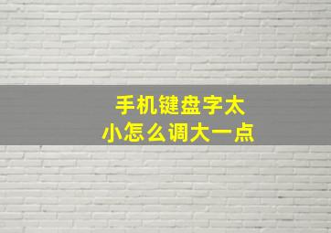 手机键盘字太小怎么调大一点