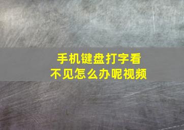 手机键盘打字看不见怎么办呢视频