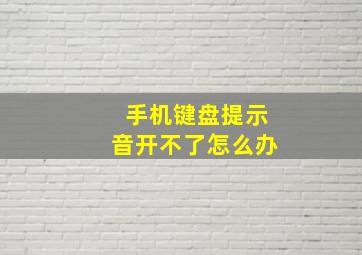 手机键盘提示音开不了怎么办