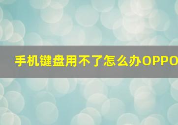 手机键盘用不了怎么办OPPO