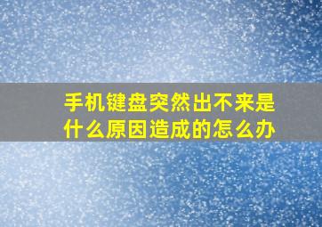 手机键盘突然出不来是什么原因造成的怎么办