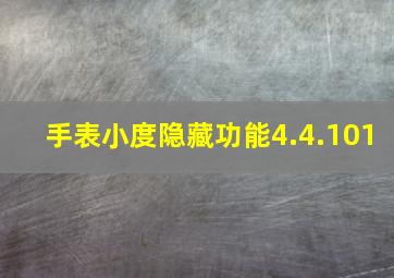 手表小度隐藏功能4.4.101