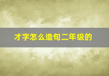 才字怎么造句二年级的