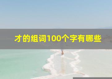 才的组词100个字有哪些