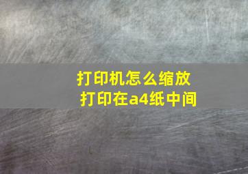 打印机怎么缩放打印在a4纸中间