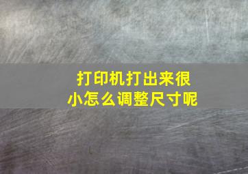 打印机打出来很小怎么调整尺寸呢