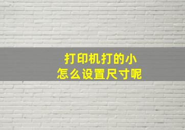 打印机打的小怎么设置尺寸呢