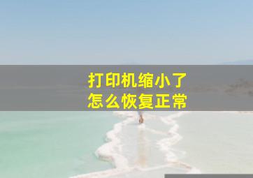 打印机缩小了怎么恢复正常