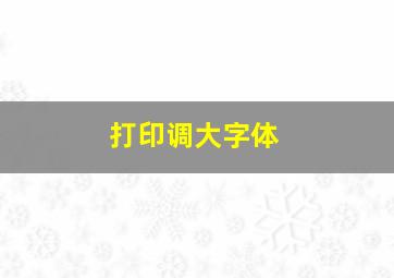 打印调大字体