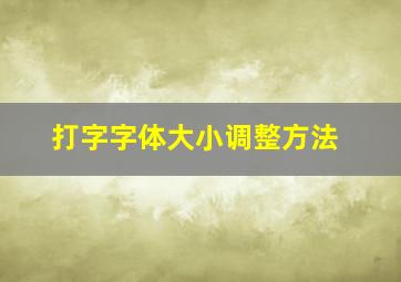 打字字体大小调整方法