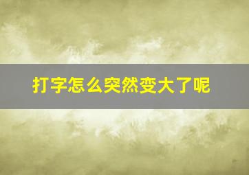 打字怎么突然变大了呢