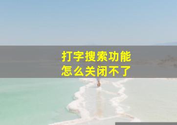 打字搜索功能怎么关闭不了