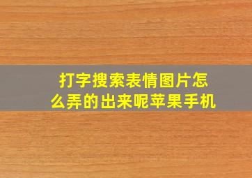 打字搜索表情图片怎么弄的出来呢苹果手机