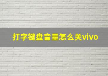 打字键盘音量怎么关vivo