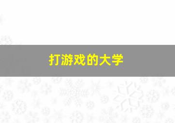 打游戏的大学