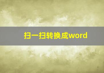 扫一扫转换成word