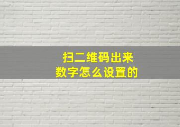 扫二维码出来数字怎么设置的