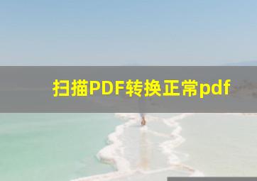 扫描PDF转换正常pdf