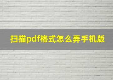 扫描pdf格式怎么弄手机版