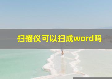 扫描仪可以扫成word吗