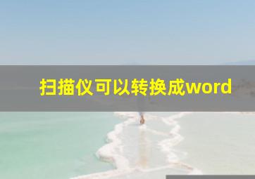 扫描仪可以转换成word