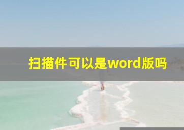 扫描件可以是word版吗