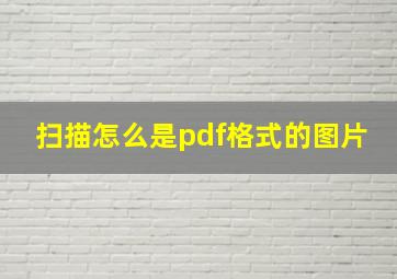 扫描怎么是pdf格式的图片