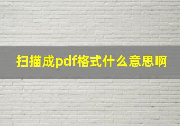 扫描成pdf格式什么意思啊