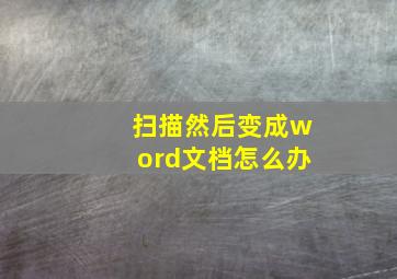 扫描然后变成word文档怎么办