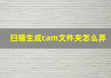 扫描生成cam文件夹怎么弄