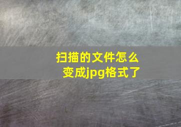 扫描的文件怎么变成jpg格式了