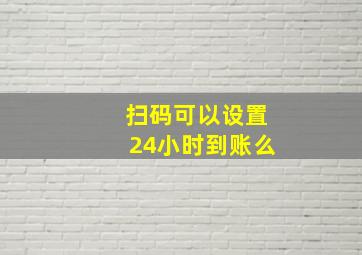 扫码可以设置24小时到账么