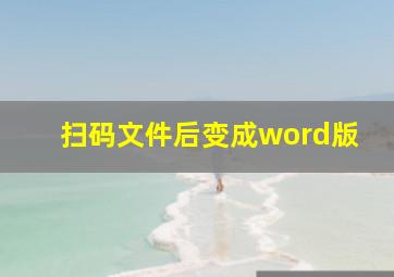 扫码文件后变成word版