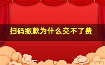 扫码缴款为什么交不了费