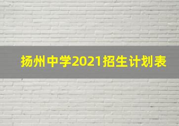 扬州中学2021招生计划表