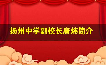 扬州中学副校长唐炜简介