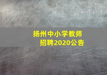 扬州中小学教师招聘2020公告