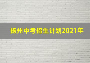 扬州中考招生计划2021年