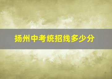 扬州中考统招线多少分