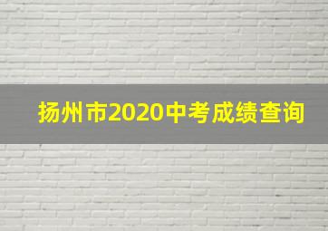 扬州市2020中考成绩查询