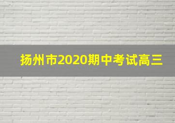 扬州市2020期中考试高三