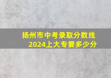 扬州市中考录取分数线2024上大专要多少分